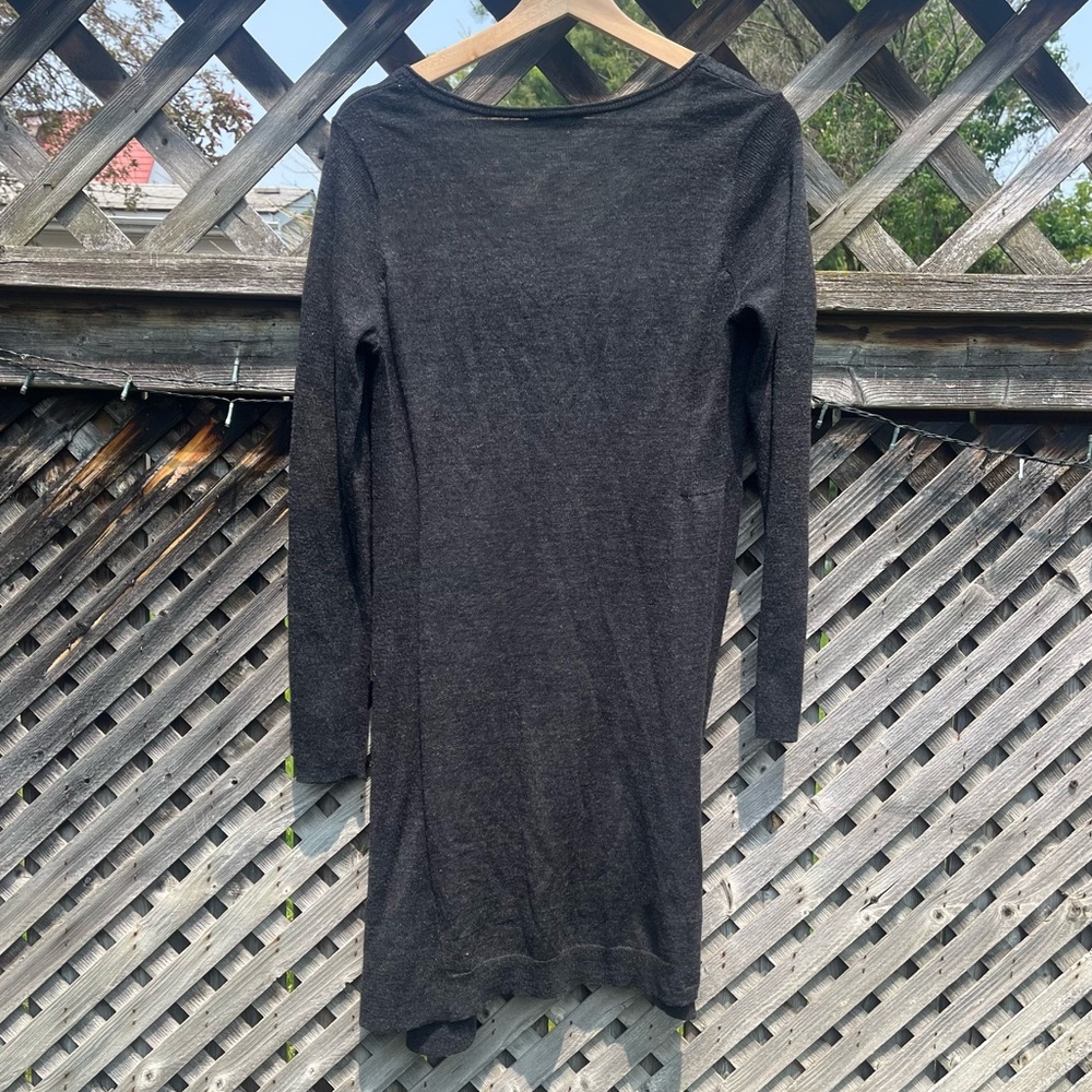 Eileen Fisher Grey Tunic Long Sleeve Merino Wool XS Minimalist‎ Quiet Luxury - Picture 5 of 6
